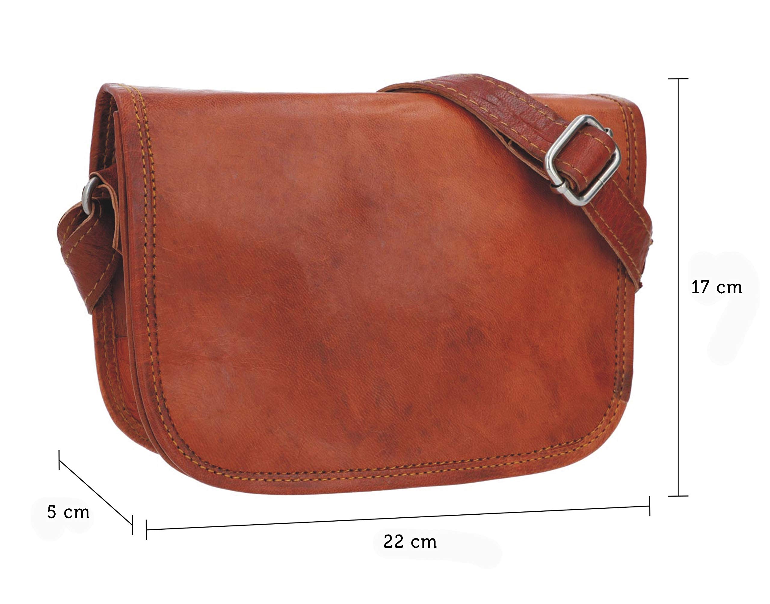 Gusti Bolso de cuero genuino pequeño zumbido bolso bandolera cuero genuino vintage