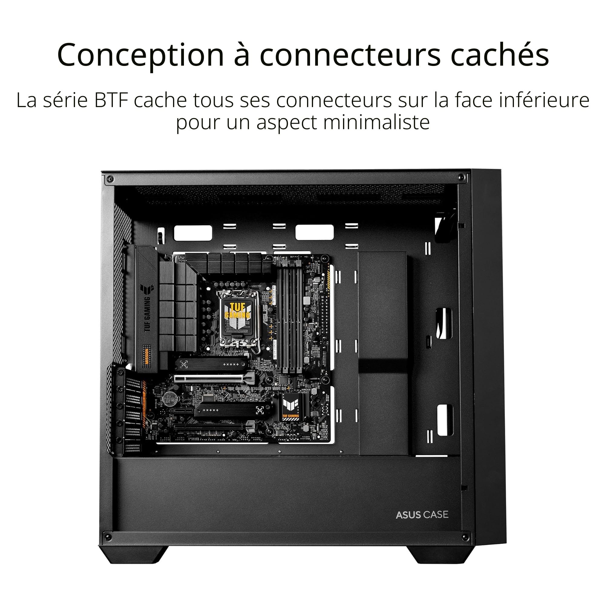 ASUS TUF GAMING B760M-BTF WIFI D4 – Carte mère gaming Intel B760 LGA 1700 ATX (DDR5, 20+1 DrMOS, 5 x M.2, 16 x PCIe 5.0, Wi-Fi 6E, 2 x Thunderbolt 4, USB Type-C Quick Charge 4+, Aura Sync RGB)