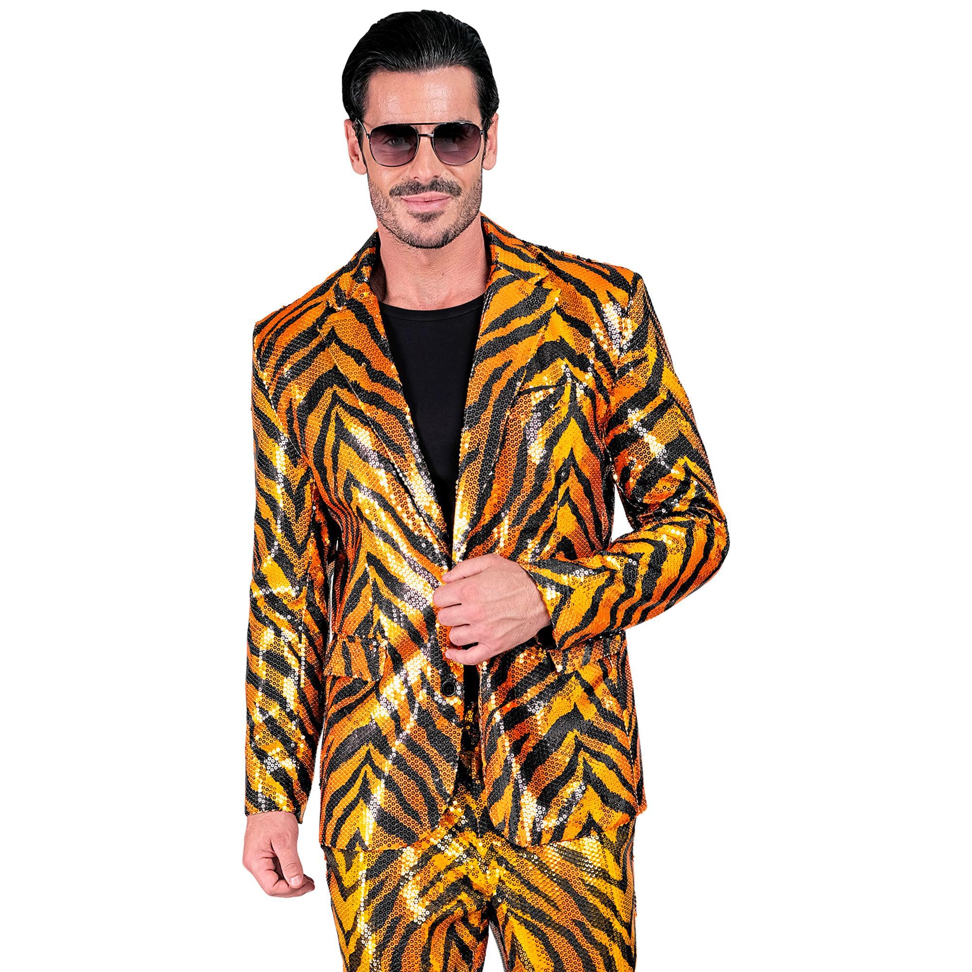 W WIDMANN MILANO Party Fashion - Giacca da uomo con paillettes, blazer disco anni '70, giacca da completo per festival e carnevale