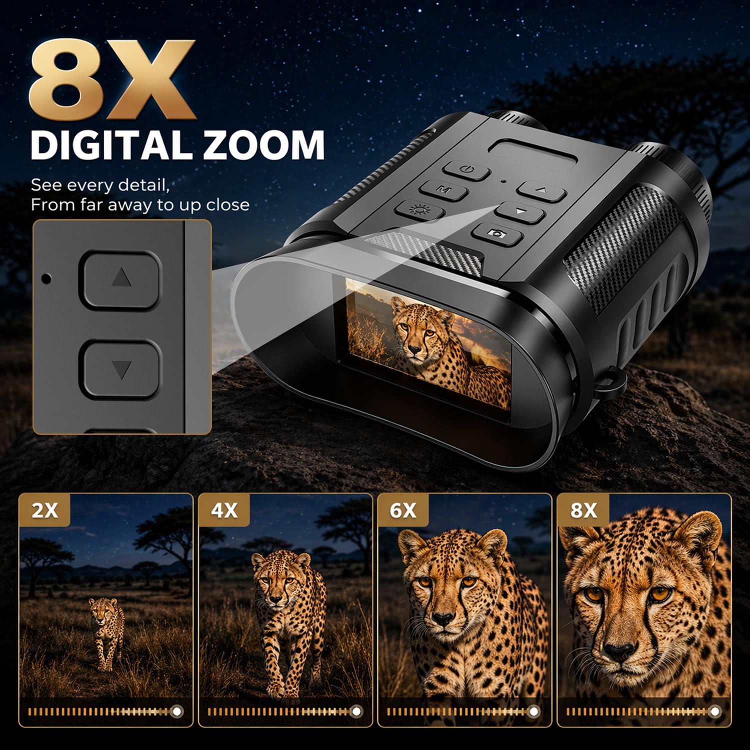 4K Binoculares de Visión Nocturna,Batería Recargable de 2500mAh