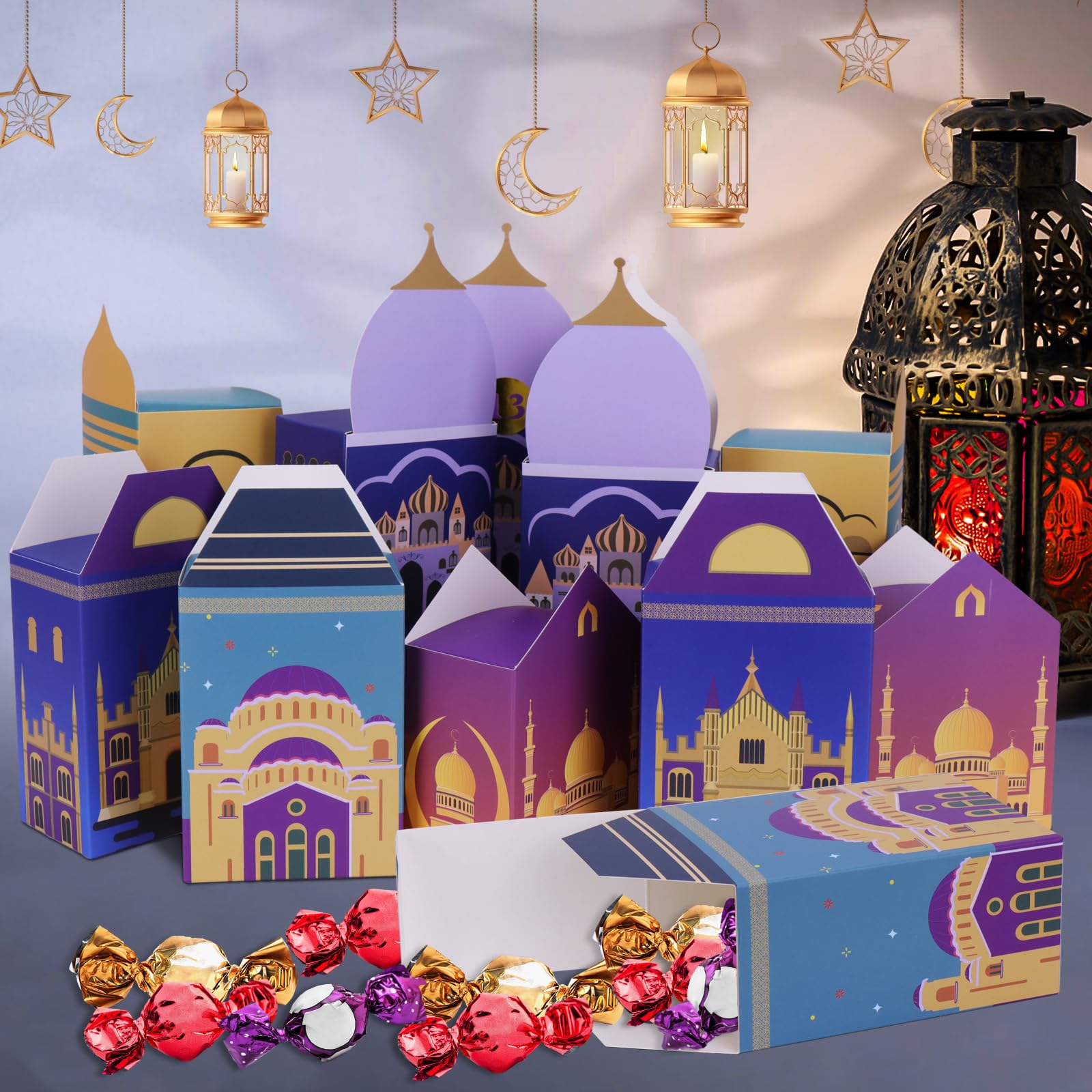 Calendario Ramadan Fai Da Te – 30 Scatoline Da Riempire Con Adesivi Numerati, Perfetto Per L'Avvento E L'Eid