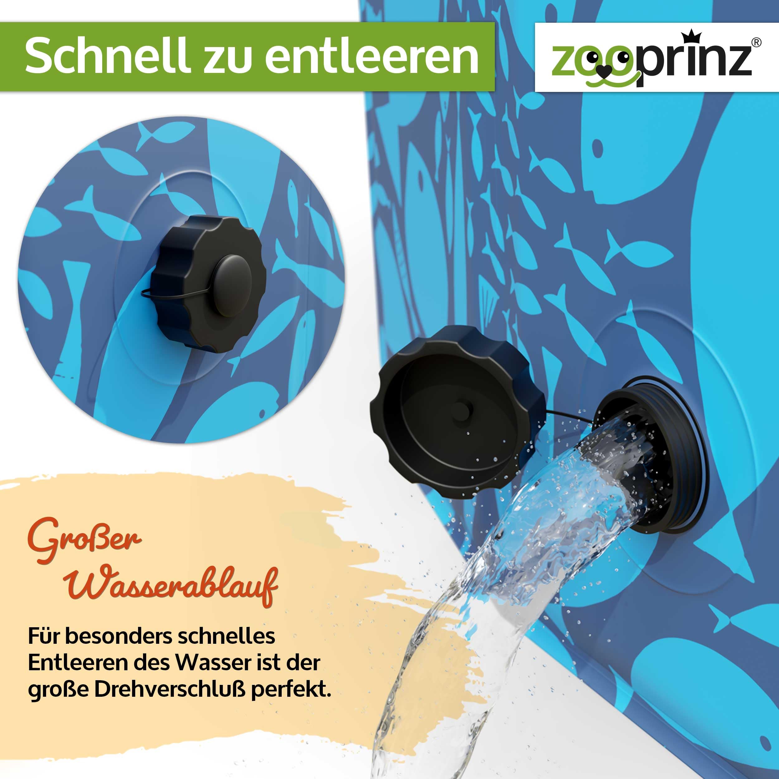 zooprinz Faltbarer Pool 120x30 cm Hundepool stabil rutschfest Planschbecken Hund Kind