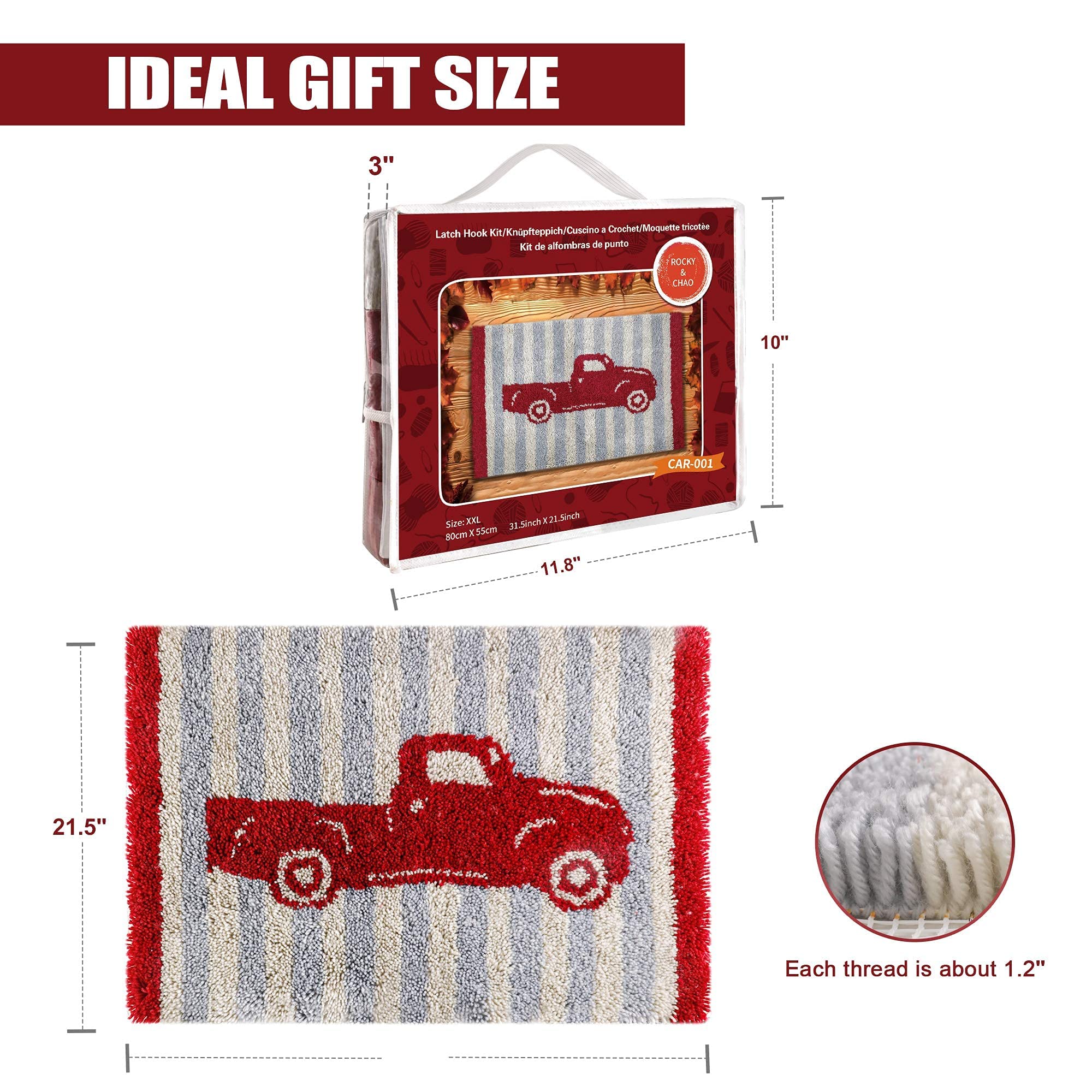 ROCKY&CHAO Kit de punto de cruz para decoración de hogar, 80 cm x 55 cm