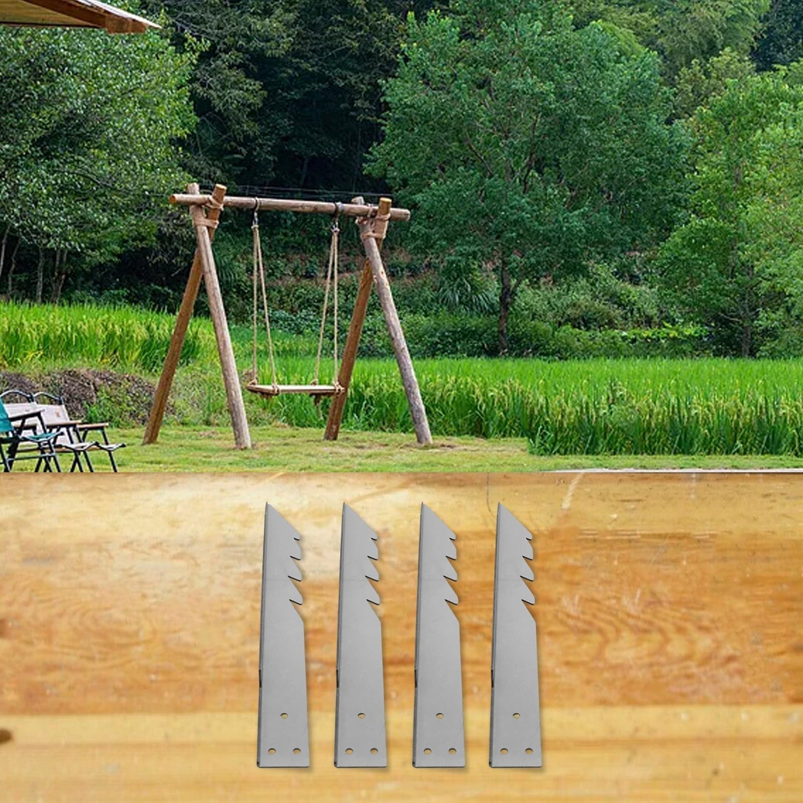 ZYNCUE Anclajes de suelo para columpios, 4 unidades, acero galvanizado, para estructuras de juego de jardín al aire libre, 400 mm, con tornillos