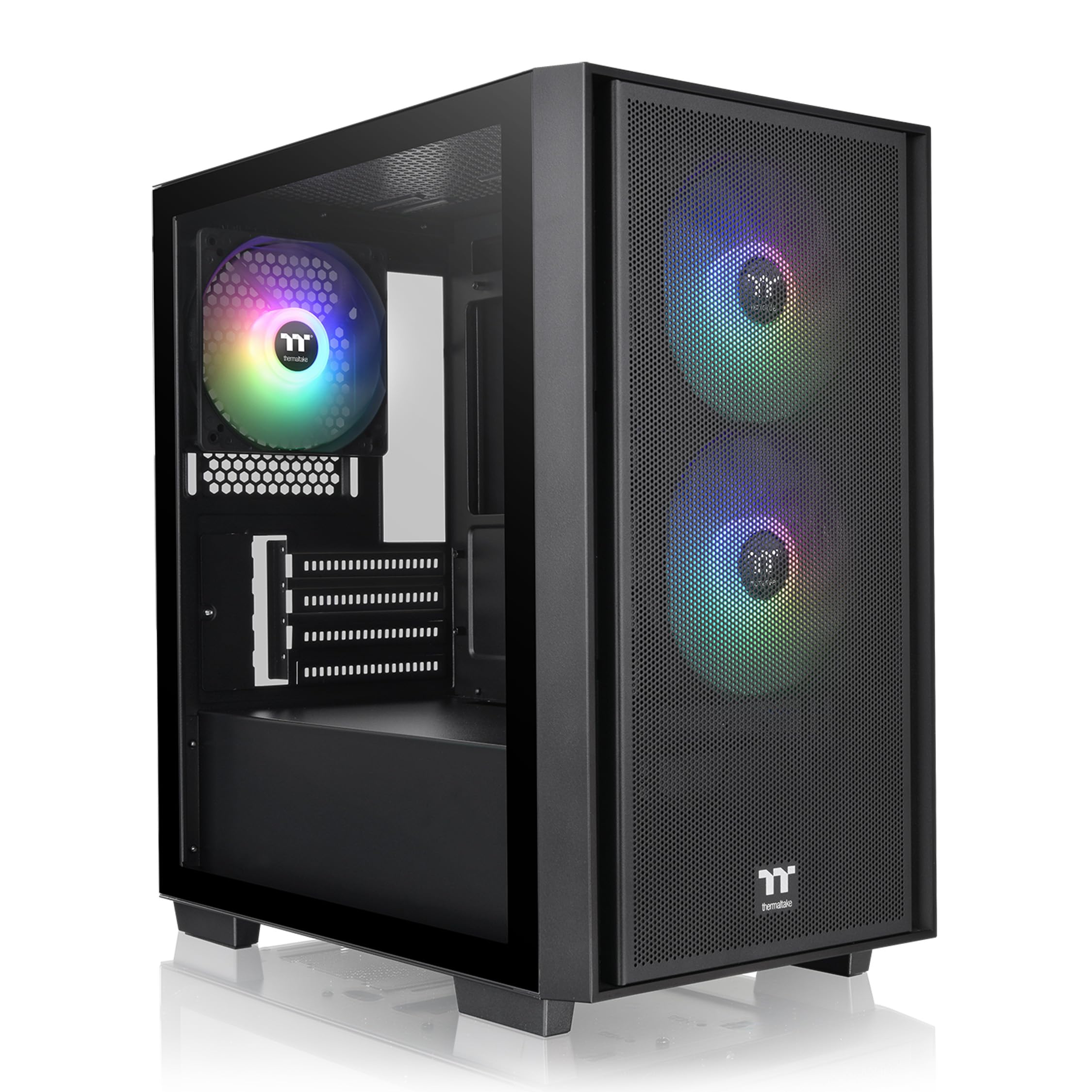 Thermaltake Versa H16 TG ARGB Black Micro ATX Tower Case; Tempered Glass Side Panel; 3 Pre-Installed ARGB Fans; CA-1Y8-00S1WN-02; 3 Year Warranty