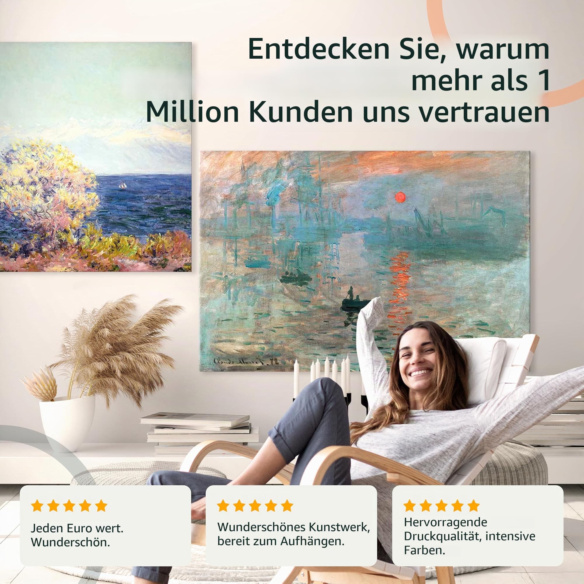 murando - Leinwandbild Set Struktur-Wandbilder 3er, 180x90 cm, 3-teilig | Hochwertige Leinwand, sofort aufhängbar, ideal fürs Wohn- oder Schlafzimmer, wasserfest und lichtecht, langlebig, stilvoll