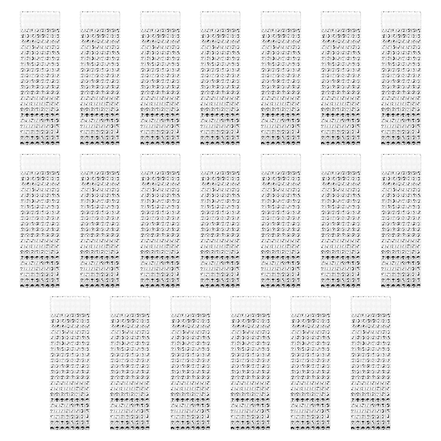 Rumyve20pcs Shiny Rhinestone Napkin Ring,Silver Napkin Holder Rhinestone Bouquet Glass Bottle Wrap Ring,Decorative or DIY Decoration