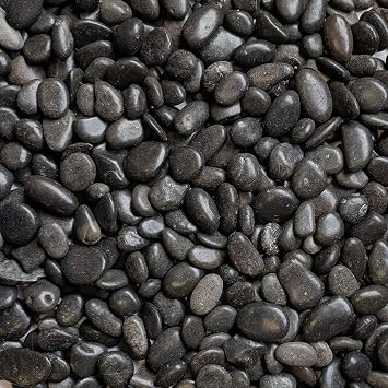 Midwest Hearth Decorative Black Pebbles for Plants & Vase Filler | Polished Natural Stones | 3/8" Size 2-lb Bag