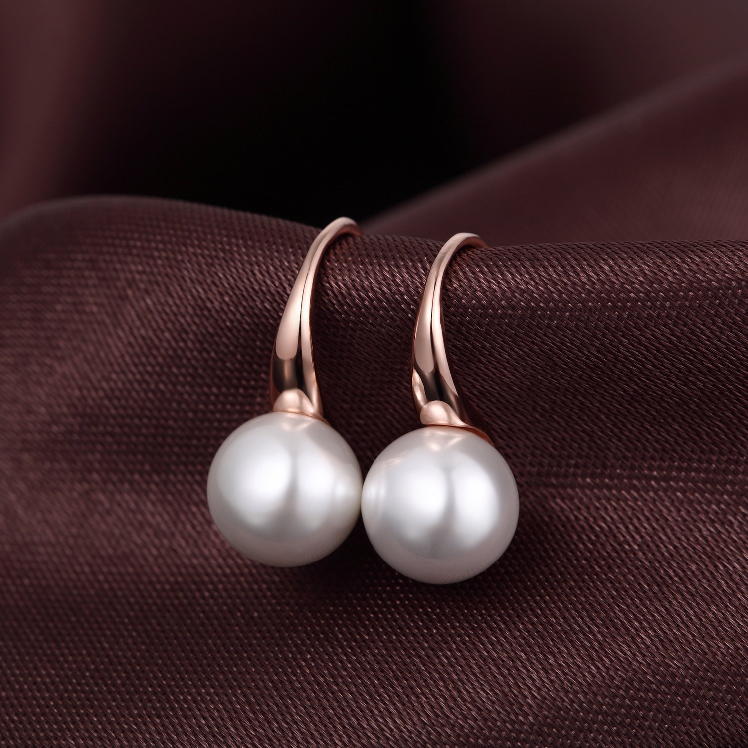 Orecchini Perle Donna in Argento Sterling 925 Orecchini Perle Pendenti Ipoallergenici Bianco Nera Perla Gioielli Regali da Donna Argento/Oro Rosa/Placcato Oro