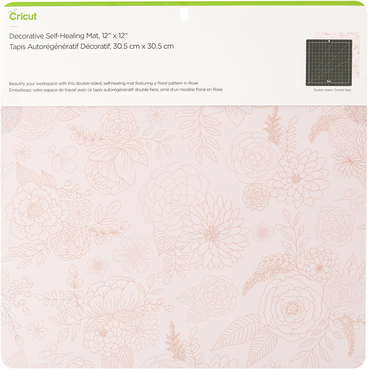 Self Healing Cutting Mat - Mat for use with TrueControl Knife, Rotary Cutter, Craft Knife, Xacto Knife - 12" x 12", Decorative, 2X Healing, Extra-Thick Cricut Cutting Mat, Rose