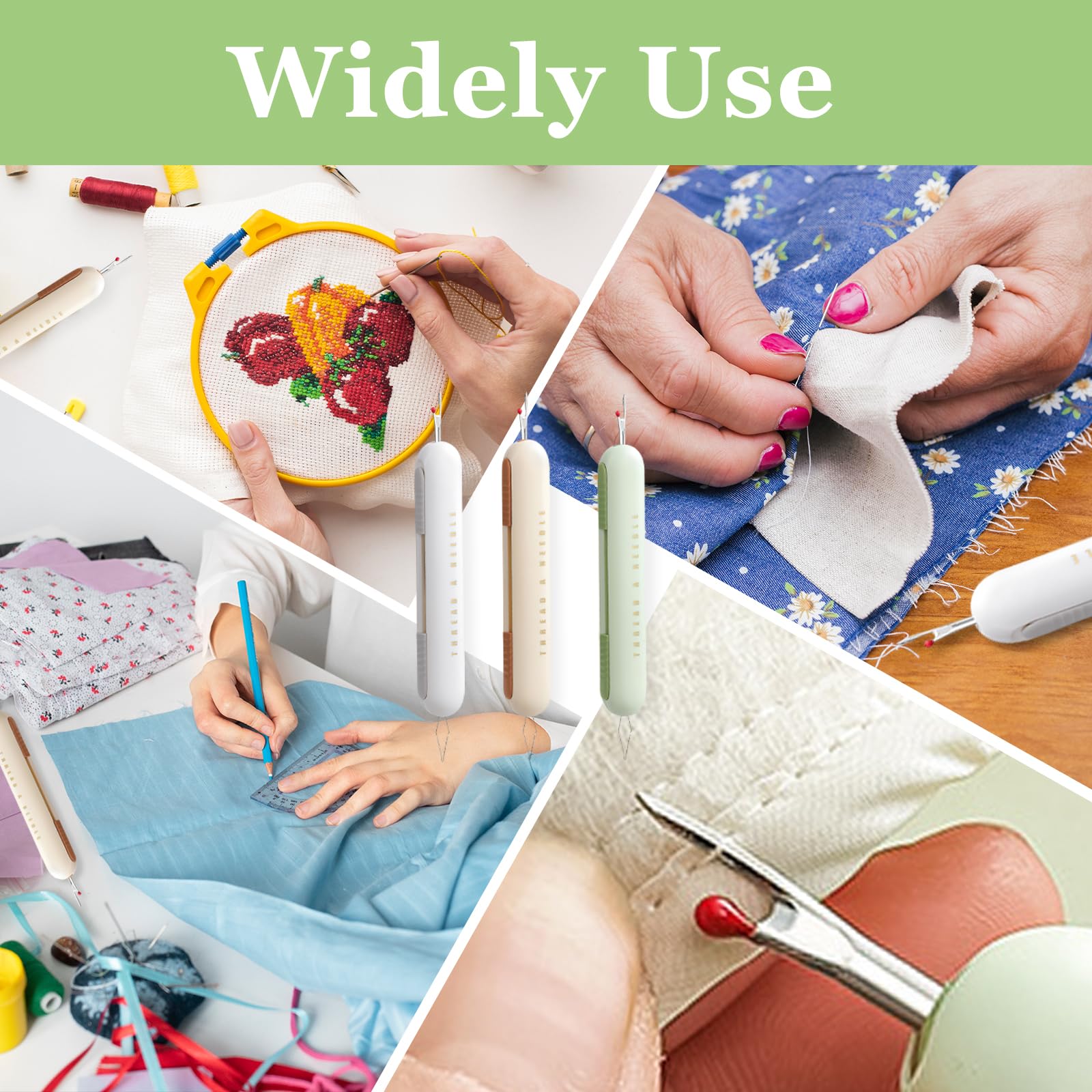 3pcs Amélioré 2 En 1 Enfile Aiguille Découseur, Multifonctionnel