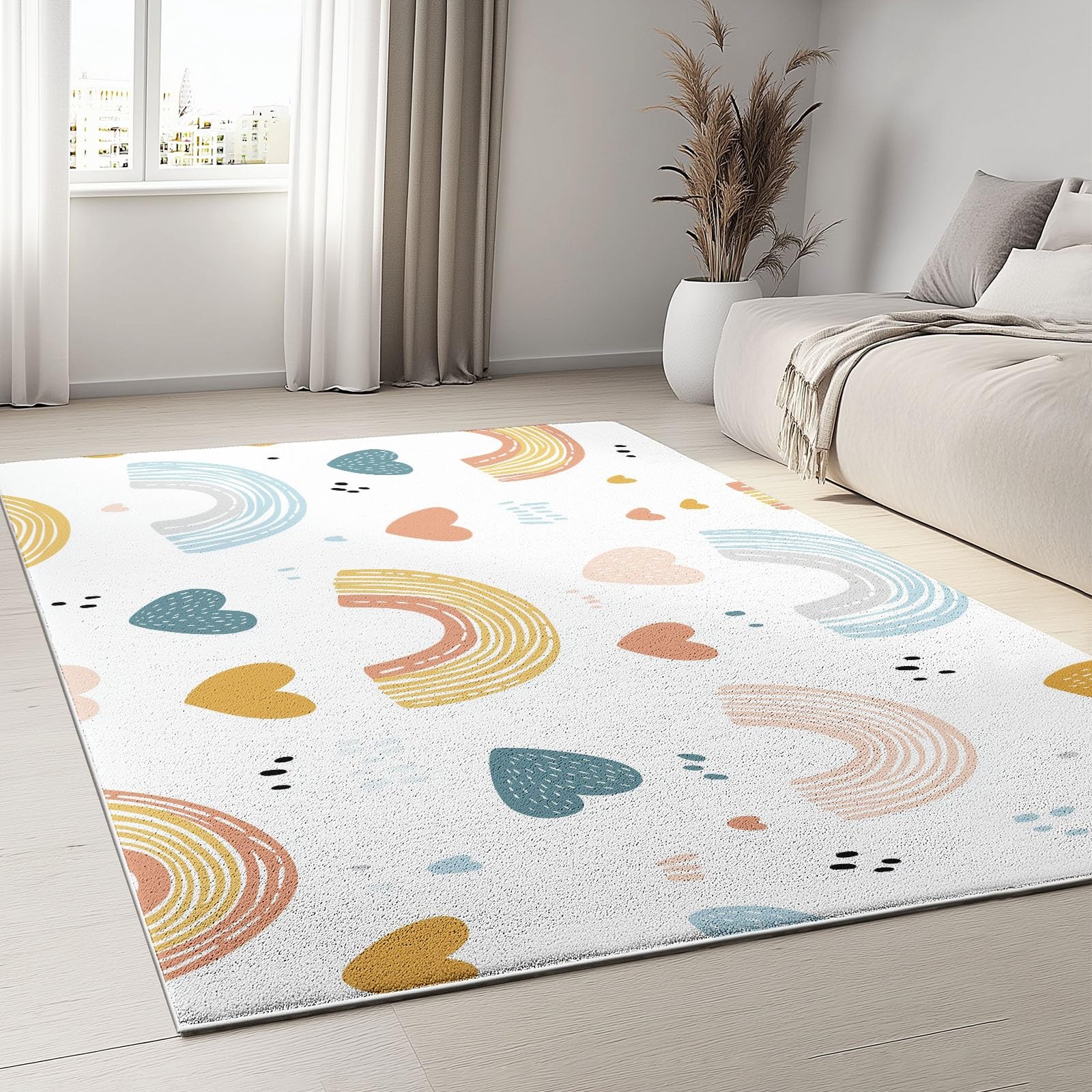 Tapis de salon abstrait 140x200 multicolore pour intérieur home