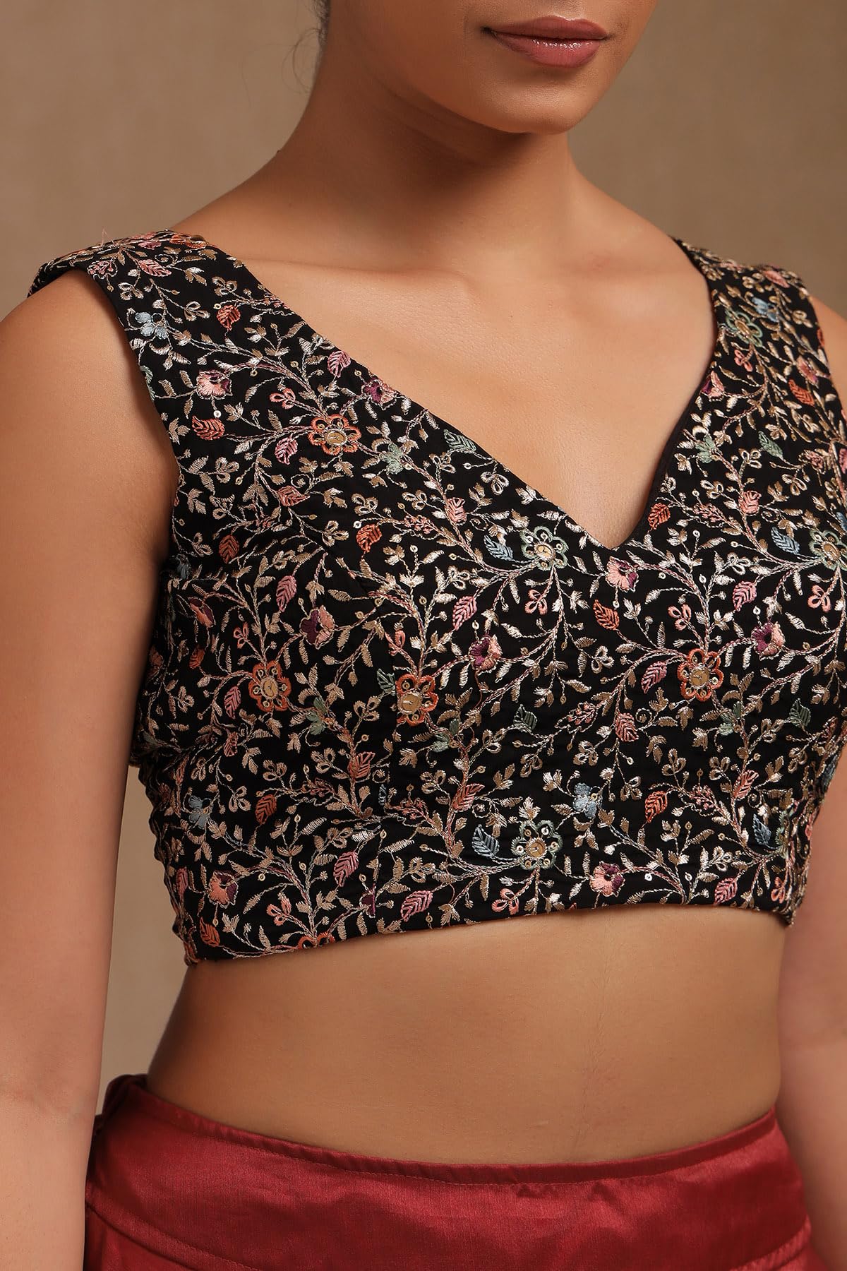 Soch Camicetta da donna in georgette ricamata, senza maniche, vestibilità regolare, confezione da 2
