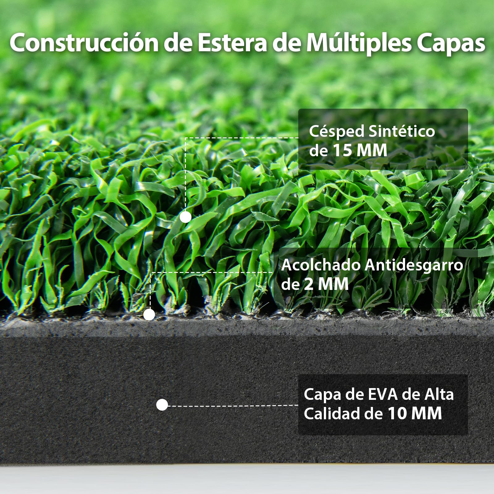 GYMAX Alfombrilla de Golf para Golpear Pelotas, Tapete de Césped Artificial para Práctica de Golf Interior y Exterior con 2 Tees de Goma y 2 Palos de Alineación
