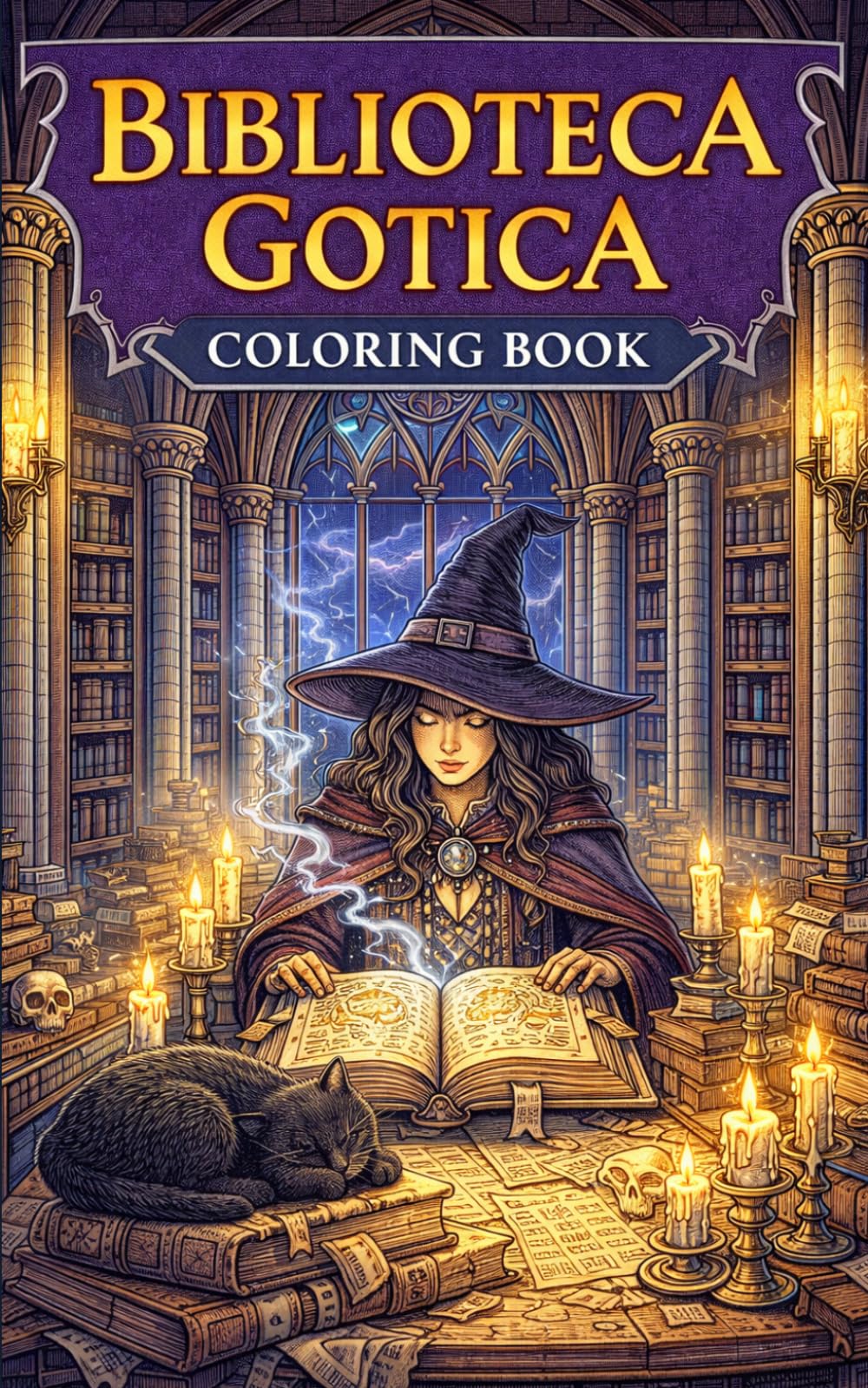 Biblioteca gotica: Dark Academia Coloring Book for Adults (Ink e shadows - A dark fantasy Coloring collection)