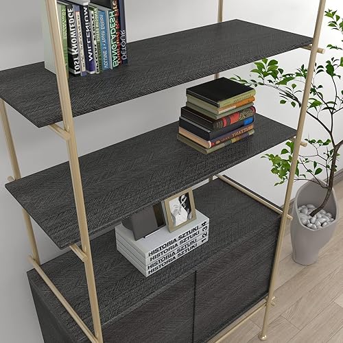 Miniatura 5 de YENHOME Papel de contacto de madera negra de 30 x 200 pulgadas, papel tapiz de madera para despegar y pegar, papel de contacto de grano de madera