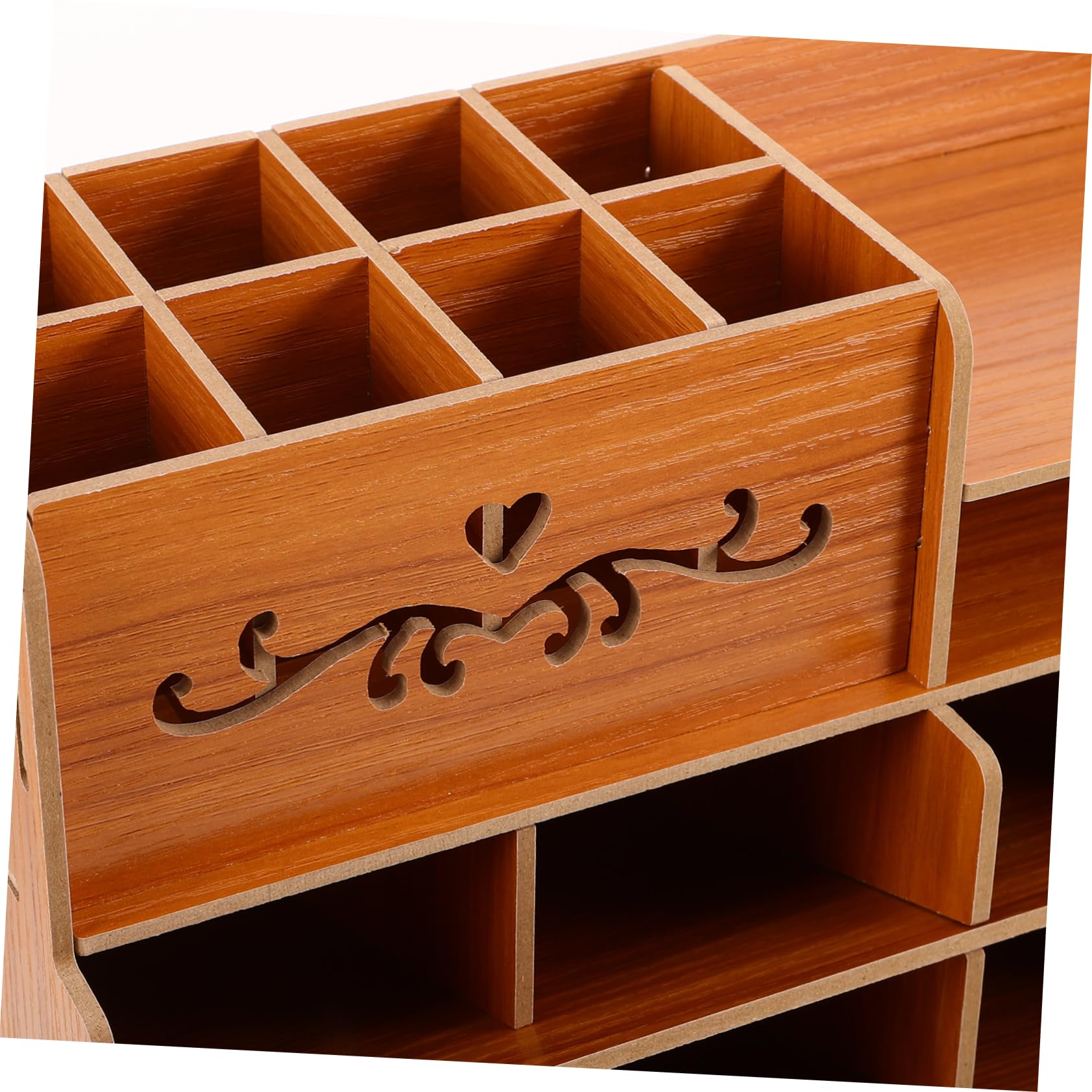 DOITOOL Caja De Almacenamiento De Papelería De Madera Portalápices De Madera Con Múltiples Compartimentos Organizador De Escritorio Para Oficina Para Bolígrafos y Artículos De Papelería