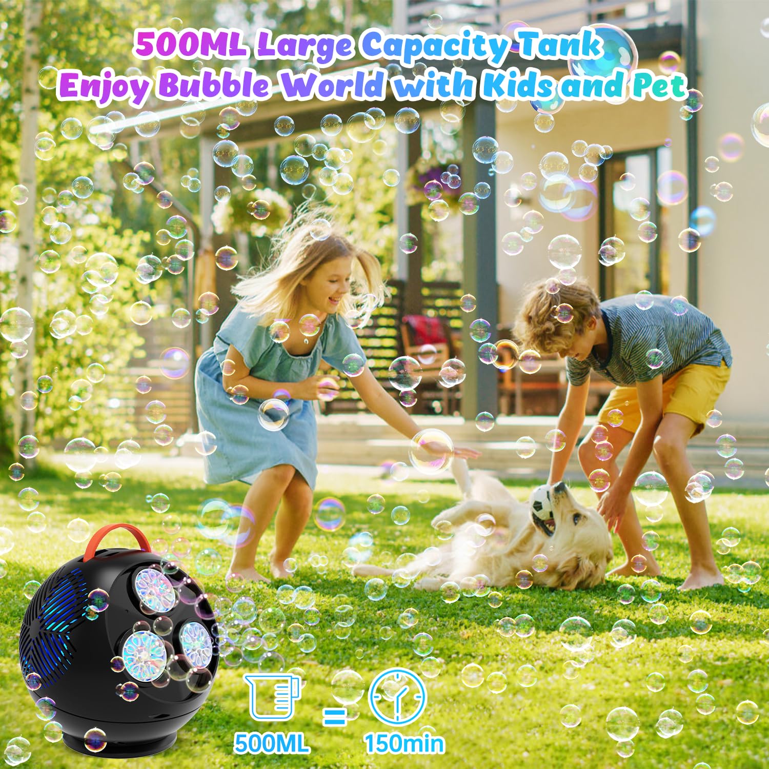 Amazon.com: IFLOVE Bubble Machine for Kids 3+-45°/360° Rotating