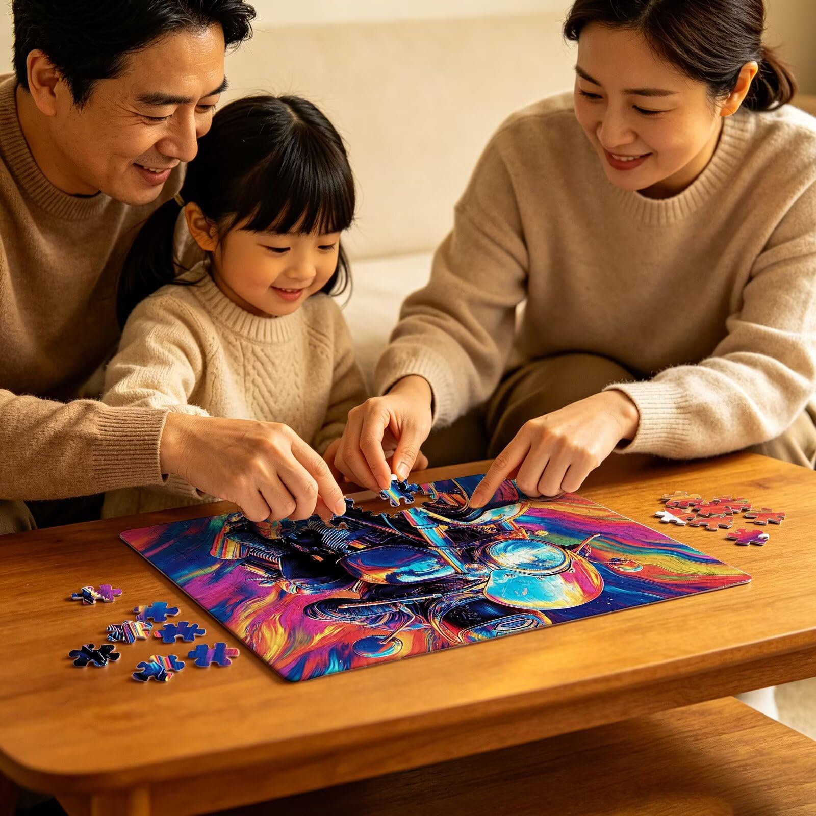Puzzle astratto motociclo, Puzzle Adulti 3000 pezzi, Puzzles Legno con Squisita Scatola di Imballaggio, Rompicapo per Esperti con Incastro Perfetto, Stampa Alta Definizione, Regalo per Adulti W3H-656