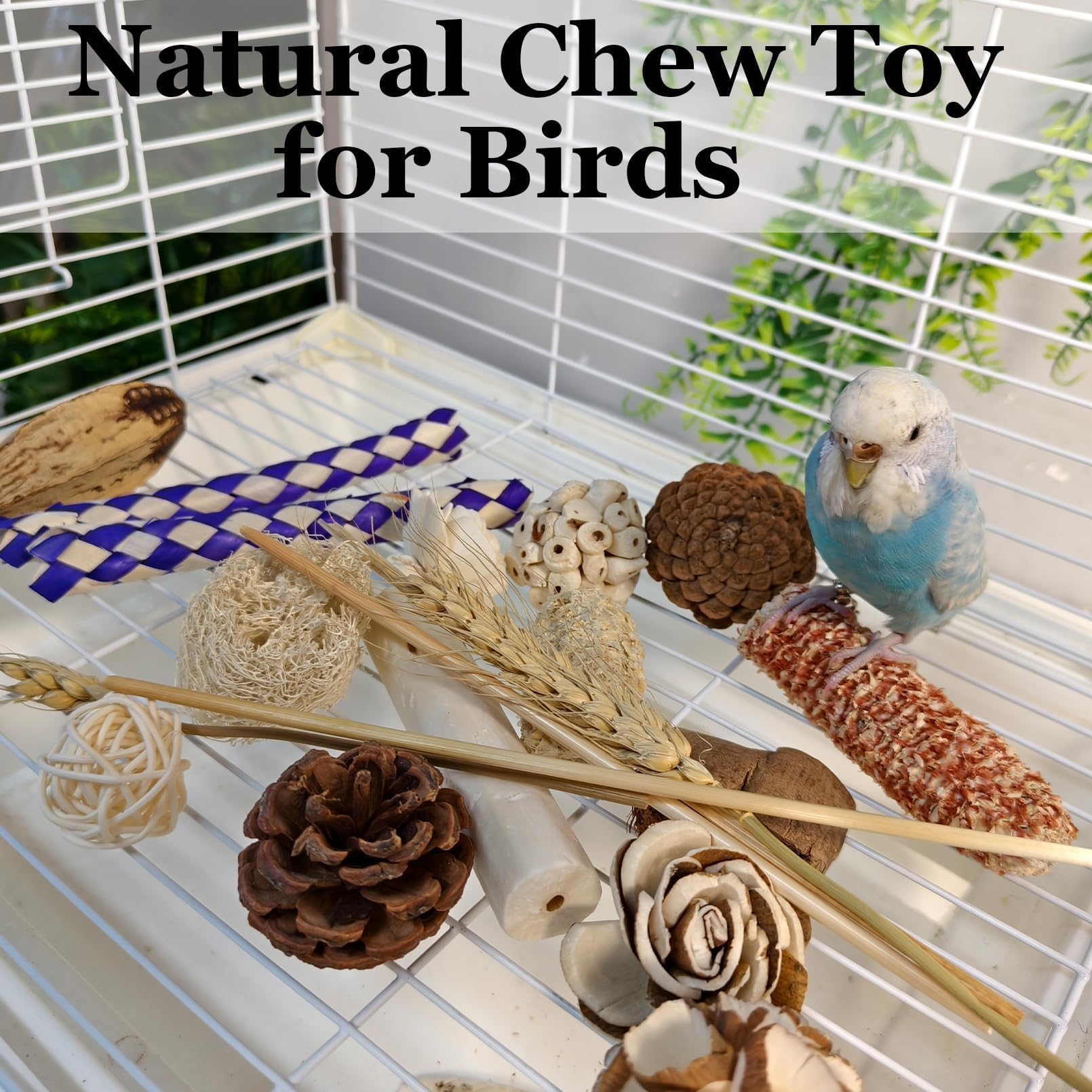 Bird Foraging Toys Parrot Chew Shredding Toys Bird Foraging Box for Parakeets Cockatiels Conures Lovebirds and Small to Medium Birds (Burlywood) - image 4