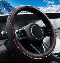 Flaconi Steering Wheel Cover for Cars, Car Steering Wheel Cover, Interior Autos Accessories, Faux Leather Steering Wheel Cover, Breathable Steering Cover, Suitable for Steering Wheels with External