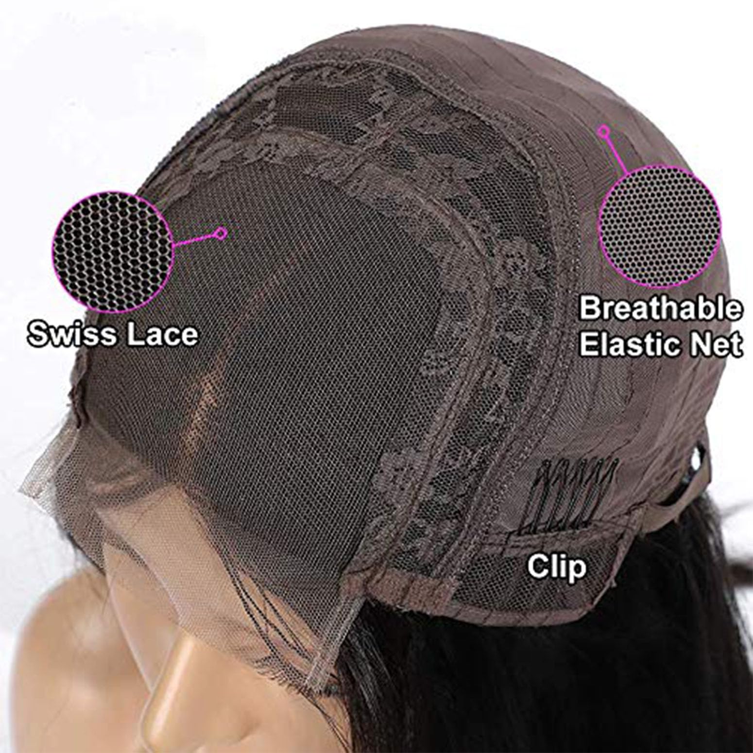 Parrucca Donna Capelli Veri Umani Curly Wave 4X4 Human Hair Wig Free Part Glueless 150% Density Black #1B Real Unprocessed Hair Parrucche 24 Inch