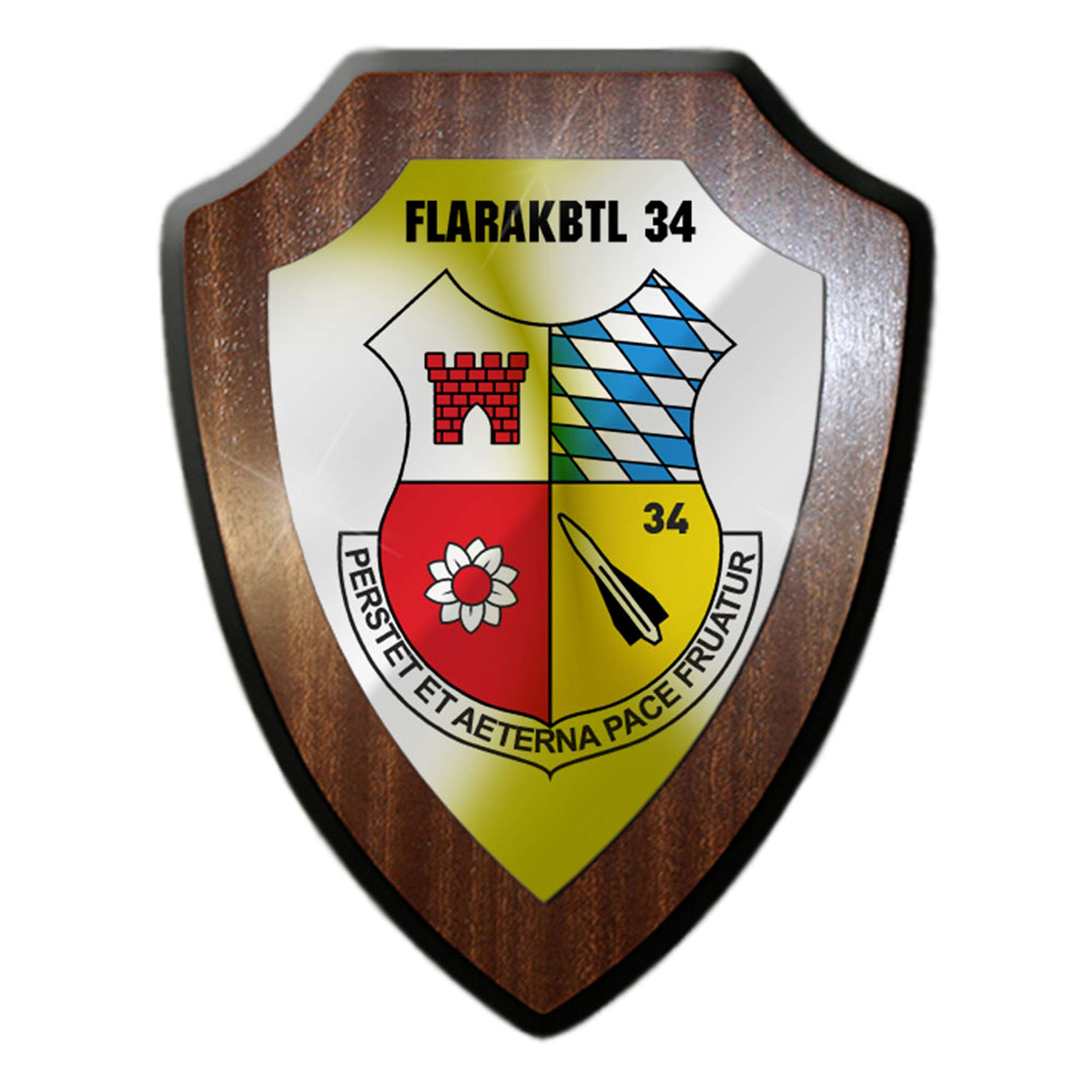 Plaque de blason FlaRak BTL 34 militaire décoration murale vintage