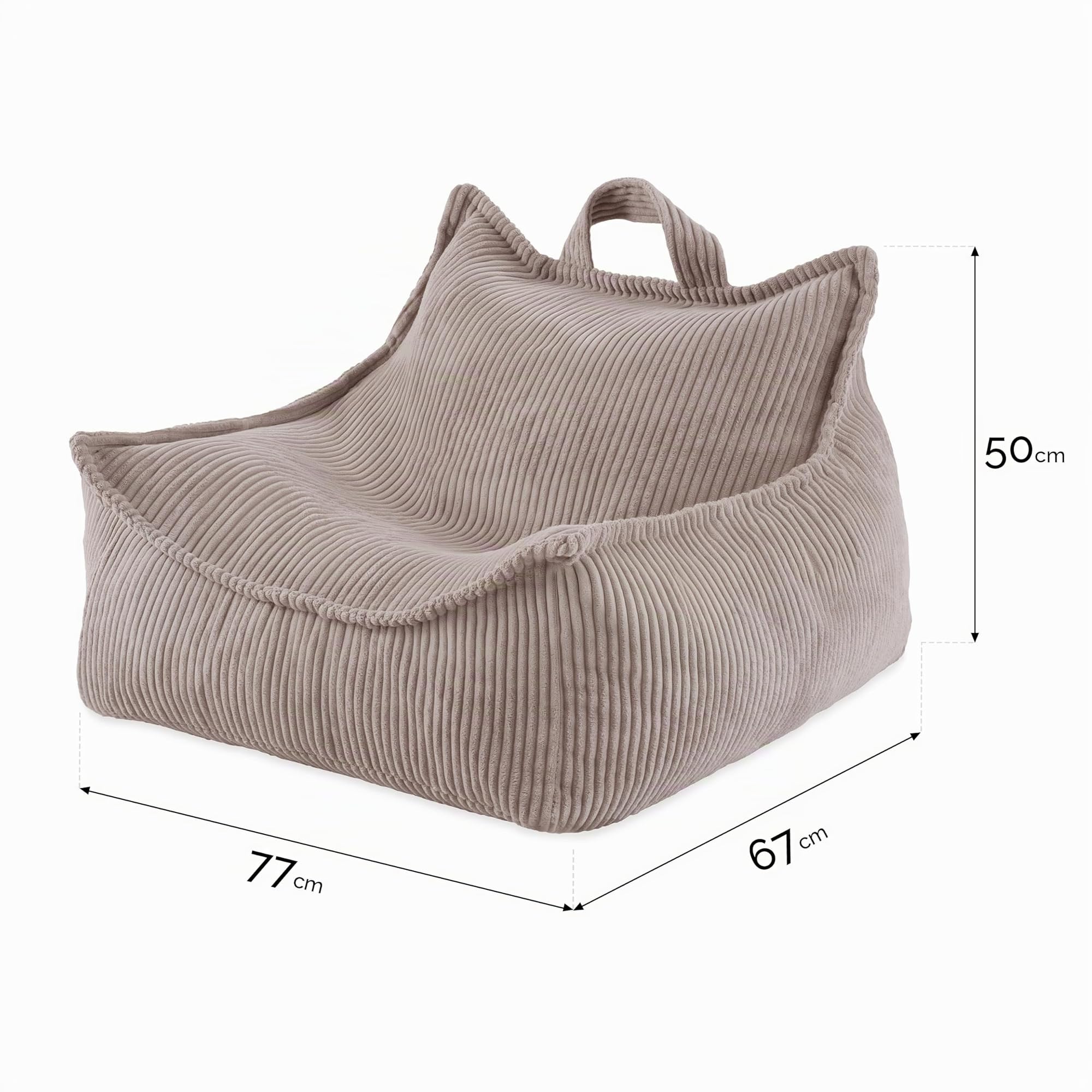 MISIOO Pouf Poltrona Boucle e Corduroy 77 x 67 x 50 cm - Elegante Poltrona Camera da Letto - Arredamento Casa Perfetto - Design Moderno e Confortevole