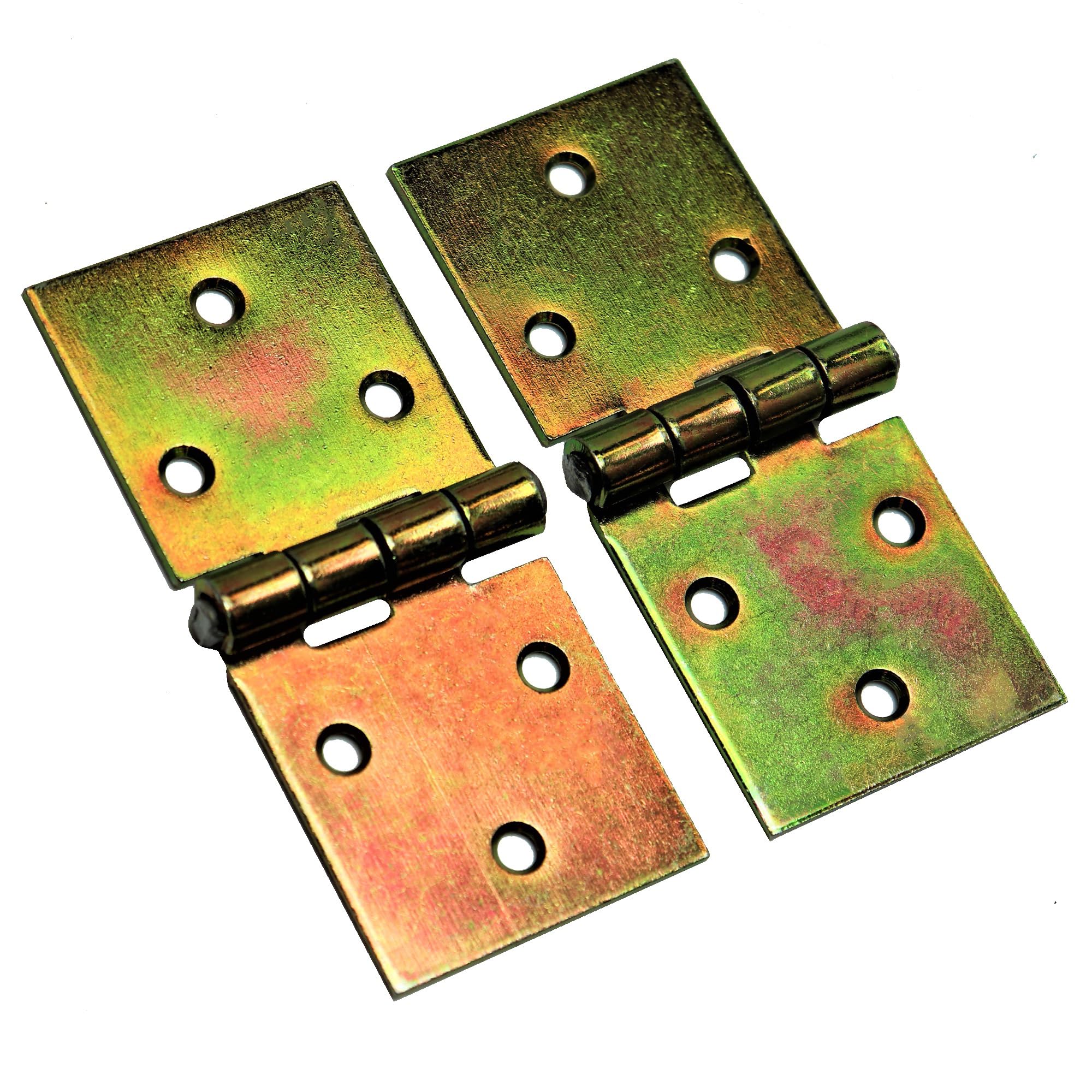Pack of 2 x 100 mm Backflap Hinge Galvanised, Steel Back Flap Hinges, Weather Resistant, Rust Corrosion Proof, Strap Hinges Ideal for Indoor or Outdoor Use On Gates, Sheds, Gazebos, Wardrobes, Chests