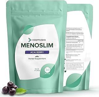 MenoSlim Tea - Natural Menopause Supplements & Estrogen Supplement for Women - Relief for Bloating, Hot flashes, Night Sweats & Meno-Belly - Acai Berry Flavor - 30 Teabags