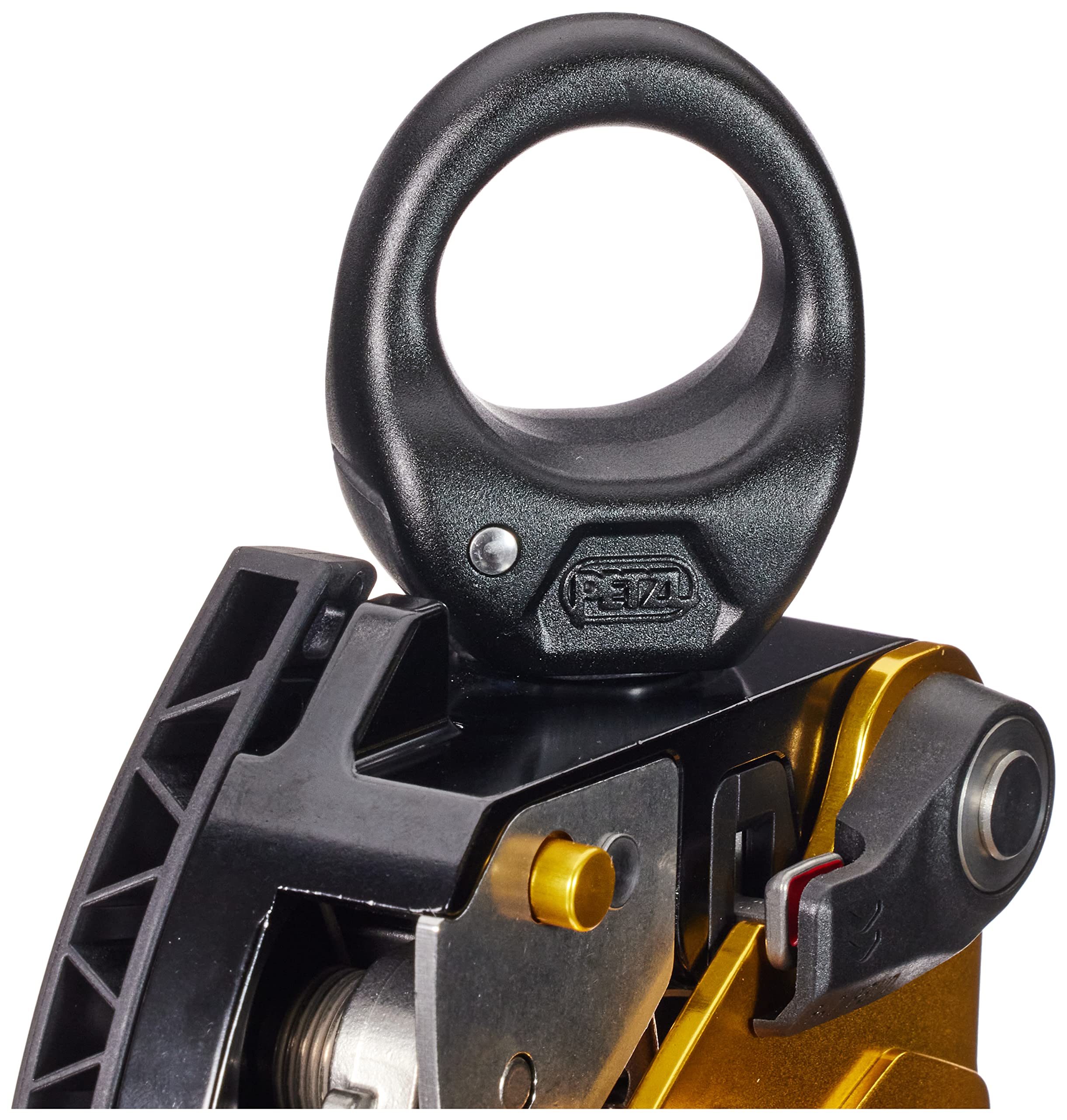 Petzl, Twin Release, Polea De Doble Bloqueo Desbloqueable para Sistemas De Recuperación, Oro Negro, U, Unisex Adulto