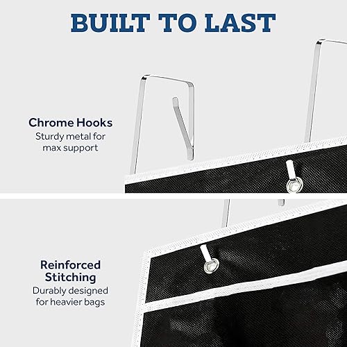 Miniatura 7 de ZOBER Organizador de bolso para armario, organizador de bolsos sobre la puerta con 6 bolsillos para un fácil almacenamiento de bolsos, ganchos de