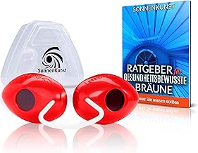 Sonnenkunst® Lunettes de protection pour solarium de qualité supérieure - Concept amélioré [2024] - Avec e-book et boîte de rangement - Lunettes de protection UV pour bain de soleil EN170..