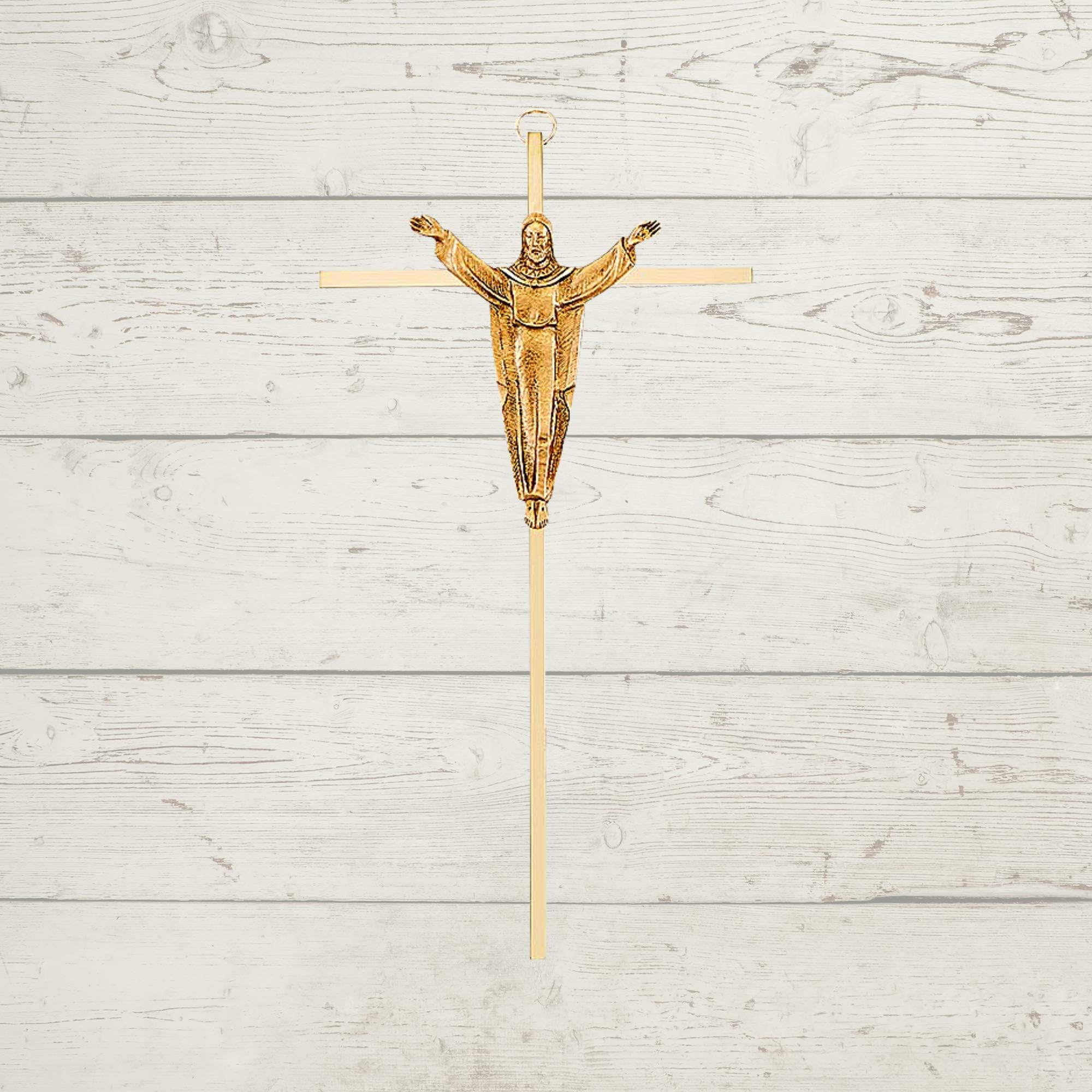 Crucifix mural en bronze - 15 cm - Objets religieux - Boutique chrétienne