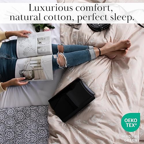 Miniatura 128 de Southshore Fine Living, Inc. Juego de funda de edredón de satén de algodón de fibra larga de 300 hilos, tamaño matrimonial/queen, azul ballard 07