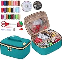 Vista 1 de LoDrid Sewing Kit, Portable Flannel Bag with Complete Sewing Supplies for Travel & Home, Sewing Repair Kit Tools for Adults & Beginners, 24