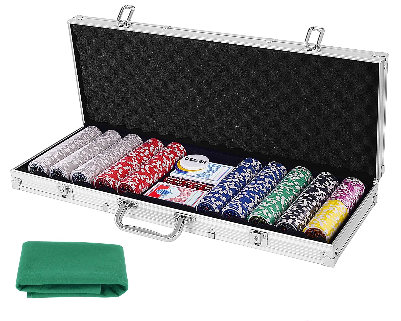 ポーカー台　ポーカー一式セット Amazon | GYMAX ポーカーチップ 500枚 7色数字入りカジノチップ