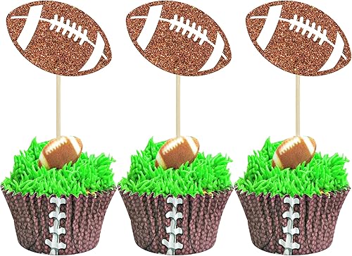 24 piezas de pelota de rugby para magdalenas, jugadores de fútbol, selecciones deportivas para cupcakes, temática de deportes de rugby, baby shower,