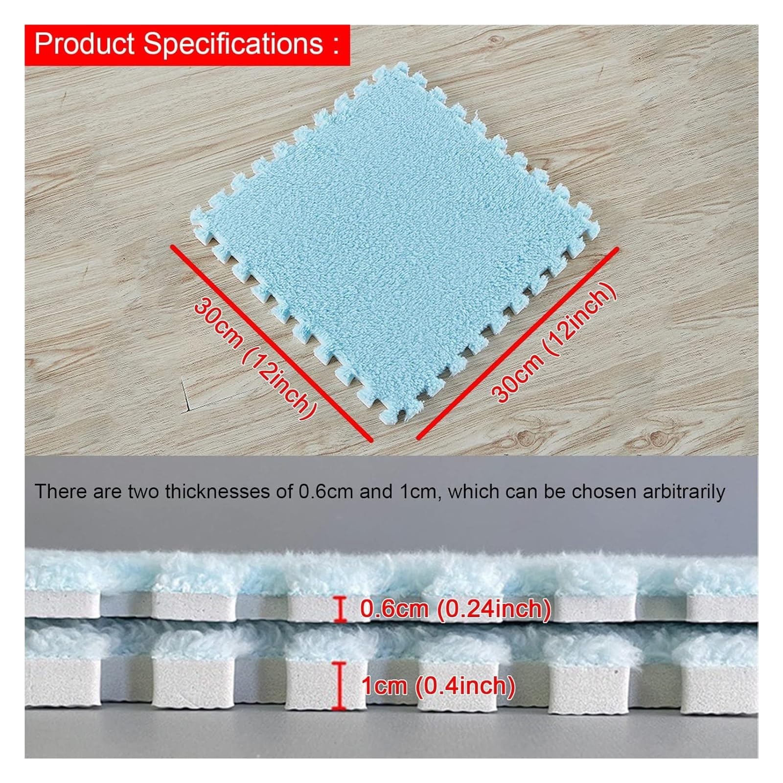 Plüsch-Puzzle-Schaumstoffmatte,Waschbare Puzzle-FL 20 stücke Schaum Boden Matte Teppich Shaggy Weiche Eva Schaum Matten Flauschigen Teppich Plüsch Boden Fliesen 30X30cm(Grau)
