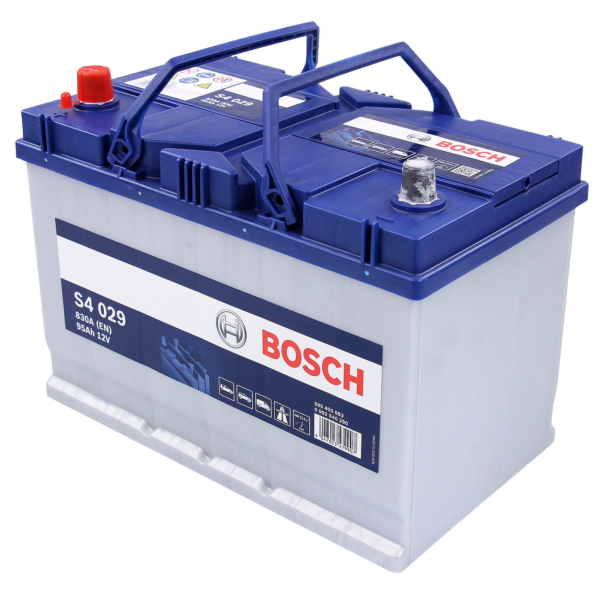 BOSCH Batería 95, Ah 830, A/EN 0 092 S40 290 L 306mm B 173mm H 225mm Compatible con VW DELIVERY, OPEL Antara A L07, FORD Ranger Mk2 ER, EQ, R Ranger ET MAVERICK UDS, UNS, FIAT TL
