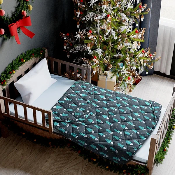 Baby Blanket, Soft Cozy Toddler Comforter Quilted with Black Tree, Ultra Soft and Comfortable Down Alternative Crib Comforter, 39x47 Inches