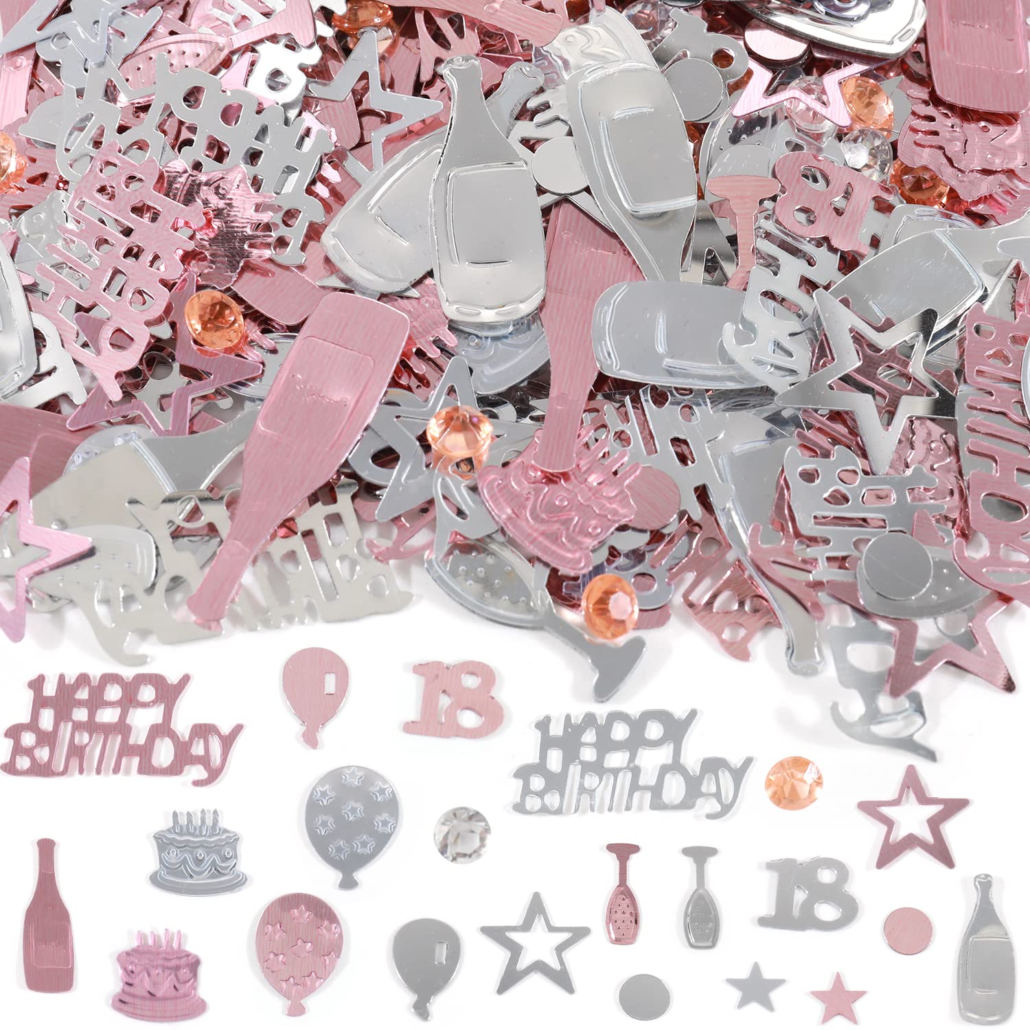 18 Konfetti Geburtstagsdeko Roségold - Streudeko Für Tischdeko & Feiern