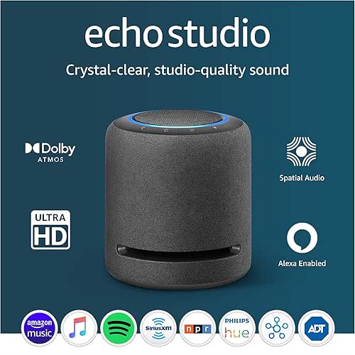 Like-New Amazon Echo Studio (1st generation), Our best-sounding Alexa speaker,