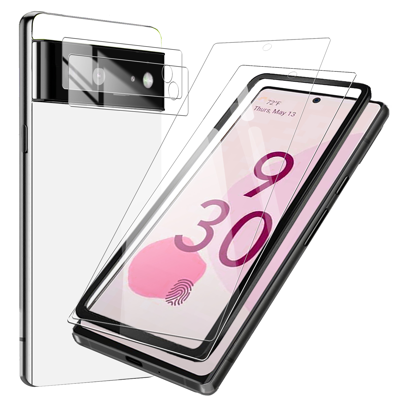 Amazon 指紋認証対応 Google Pixel 6a ガラスフィルム 2枚 カメラフィルム 2枚 指紋認証を実現できます 日本旭硝子素材強化ガラス 指紋防止 防水 9h硬度 全面保護 高透過率 自動吸着 耐衝撃 ガイド枠付き S Woniu 家電 カメラ