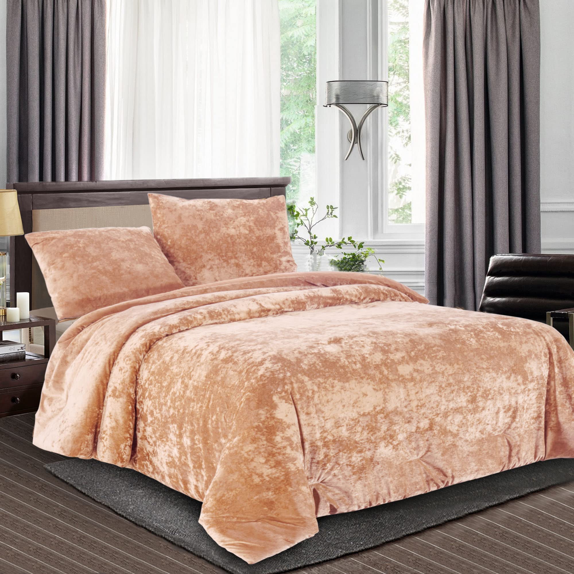 SHALALA Velvet Comforter Sets King Size,King Comforter Bedding Sets