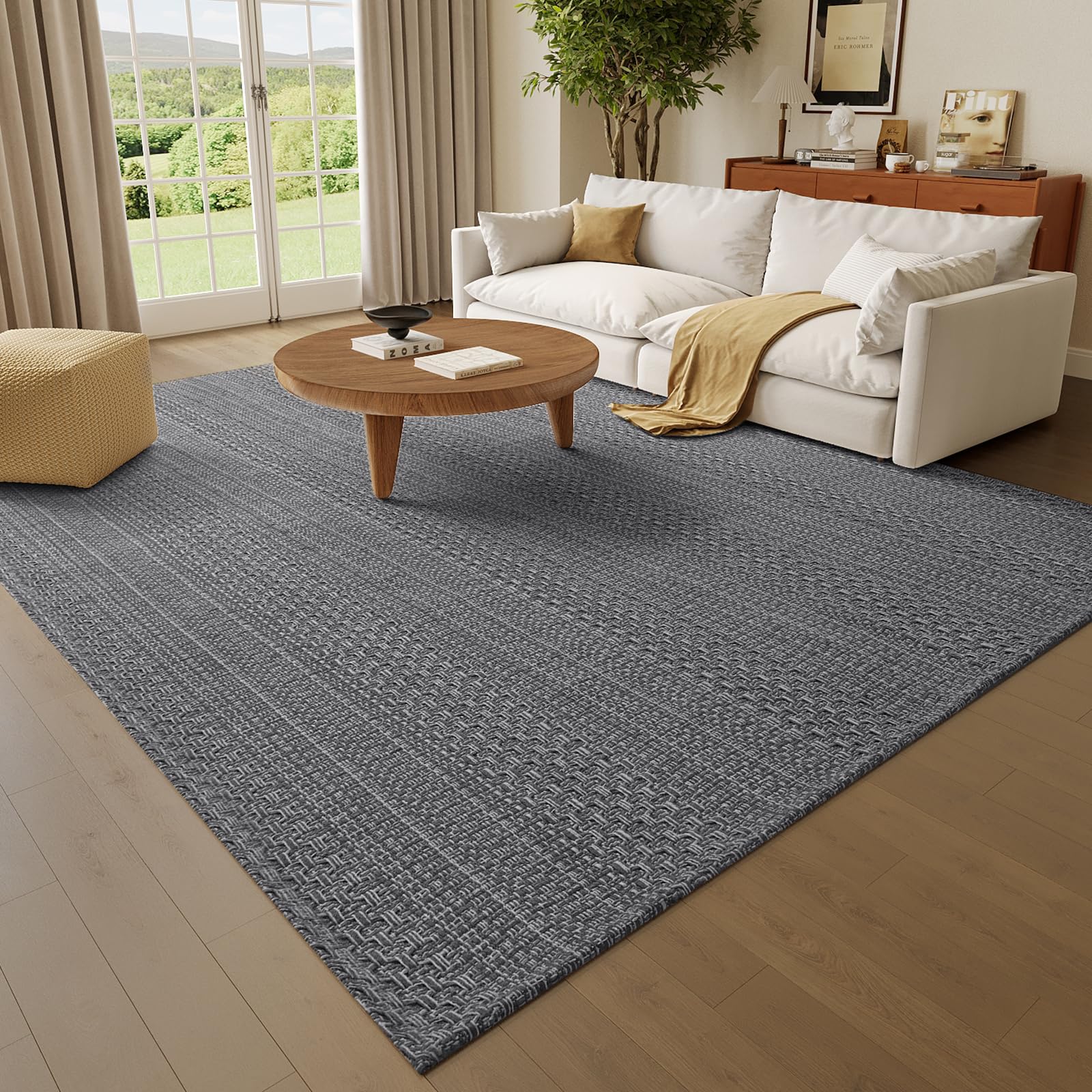 Teppich Läufer 120x180cm, Küchenteppich waschbar rutschfest, Flur Teppich Absorbierend, dauerhaft & antistatisch, Küchenläufer für Eingang, Küche, Wohnraum,Grau