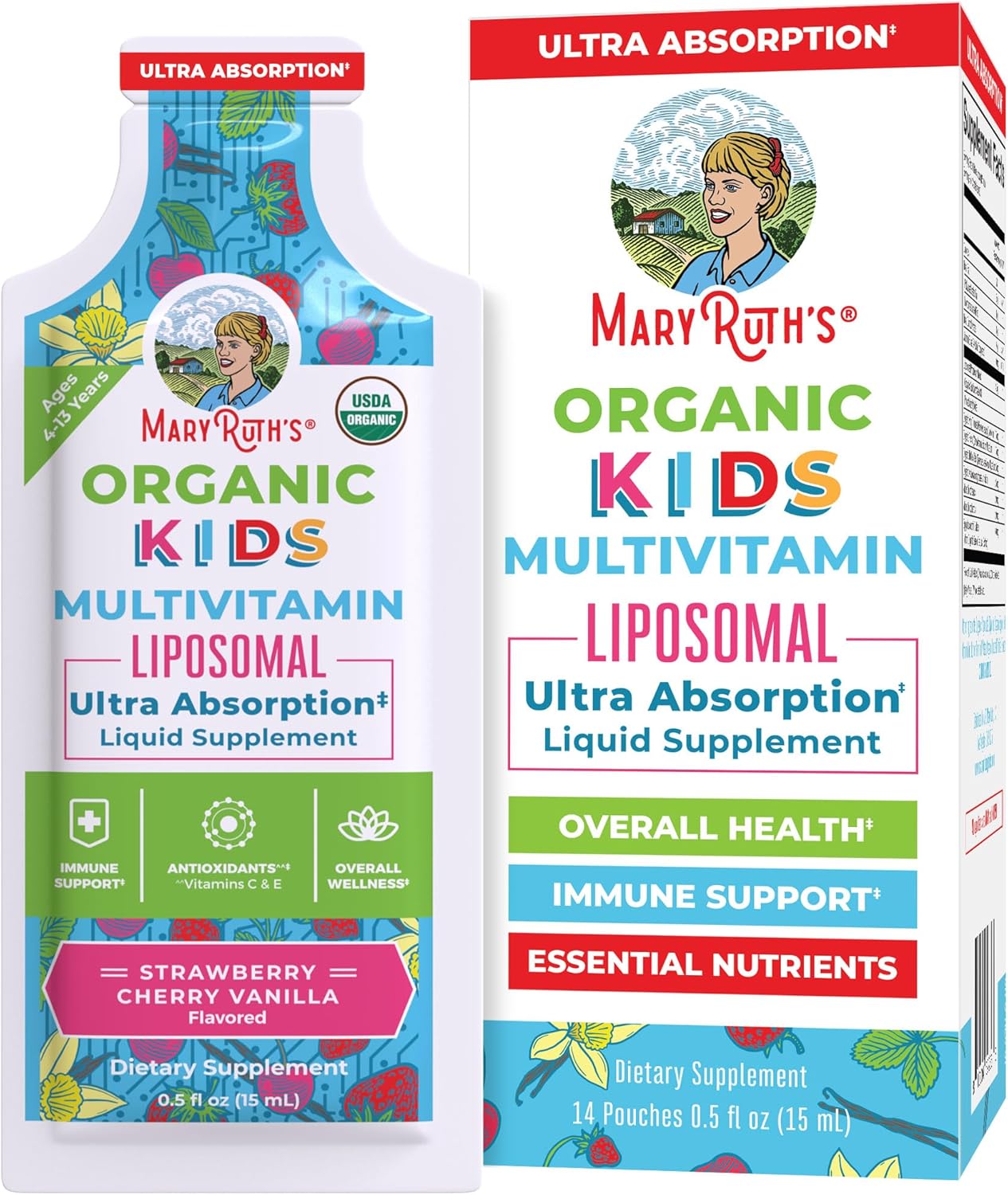 MaryRuth Organics Multivitamin for Kids | Sugar Free | Liquid Vitamins | Immune Support Supplement | Cognitive Health & Overall Wellness | USDA Organic | Vegan | Non-GMO | 14 Servings MaryRuth Organics Multivitamin for Kids | Sugar Free | Liquid Vitamins | Immune Support Supplement | Cognitive Health & Overall Wellness | USDA Organic | Vegan | Non-GMO | 14 Servings