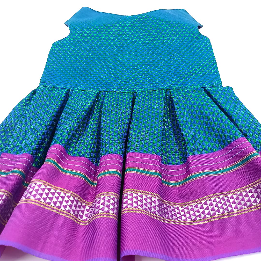 My Art Bucket Parkar Polka Dress For Small Dog Girl Puppy Clothes Female Princess Tutu Striped Skirt Summer Shirt For Shihtzu, Pug, Poodle Cat Pet Apparel Outfits (S, Blue) 4
