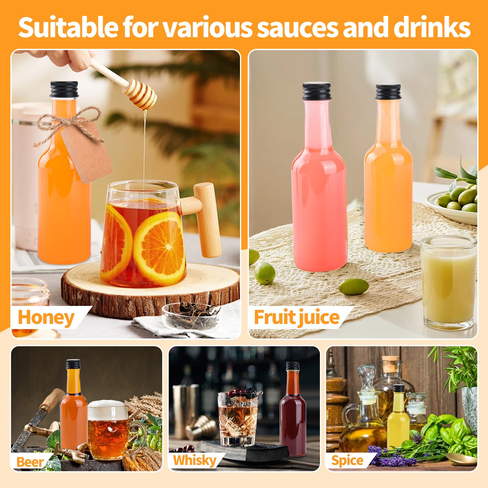 BLIENKREBY 6 x glazen flessen 100 ml met kurk, kleine shotflessen om te vullen, mini-smoothie glazen flessen, 12 zwarte etiketten met pen, voor sap, smoothie, gember, whisky en specerijen
