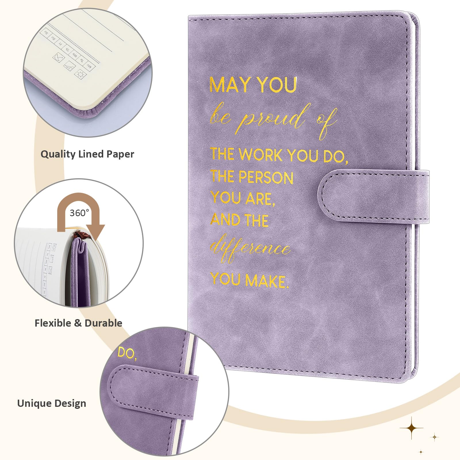 Sinmoe Inspirational Leather Notebook and Pen Set - Image 3